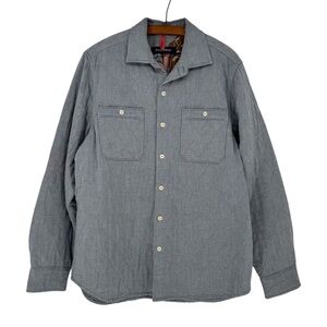 Tommy Bahama Women’s Quilted Blue Button Down Jacket Coat With Pockets Medium